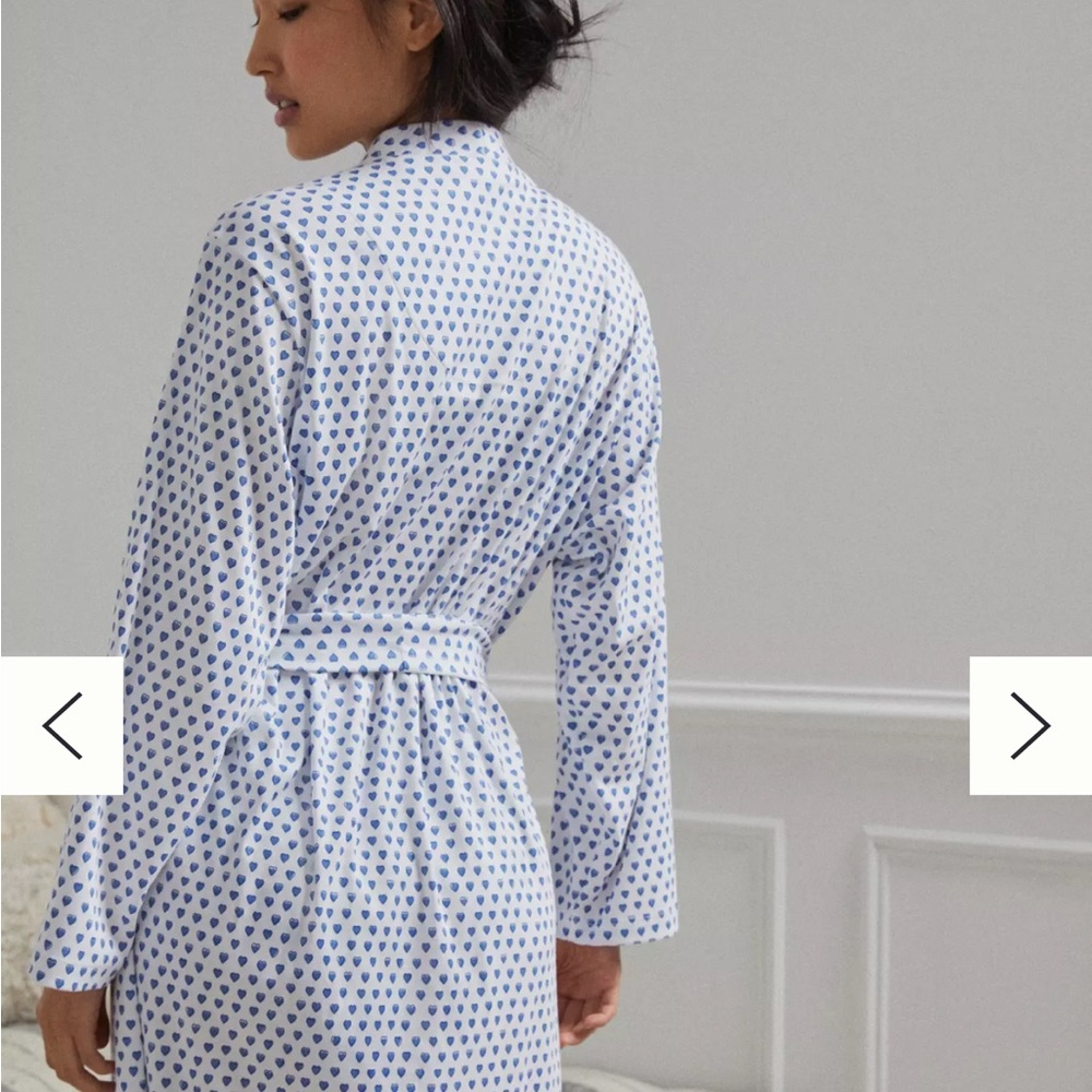 Roller Rabbit White and Blue Heart Robe